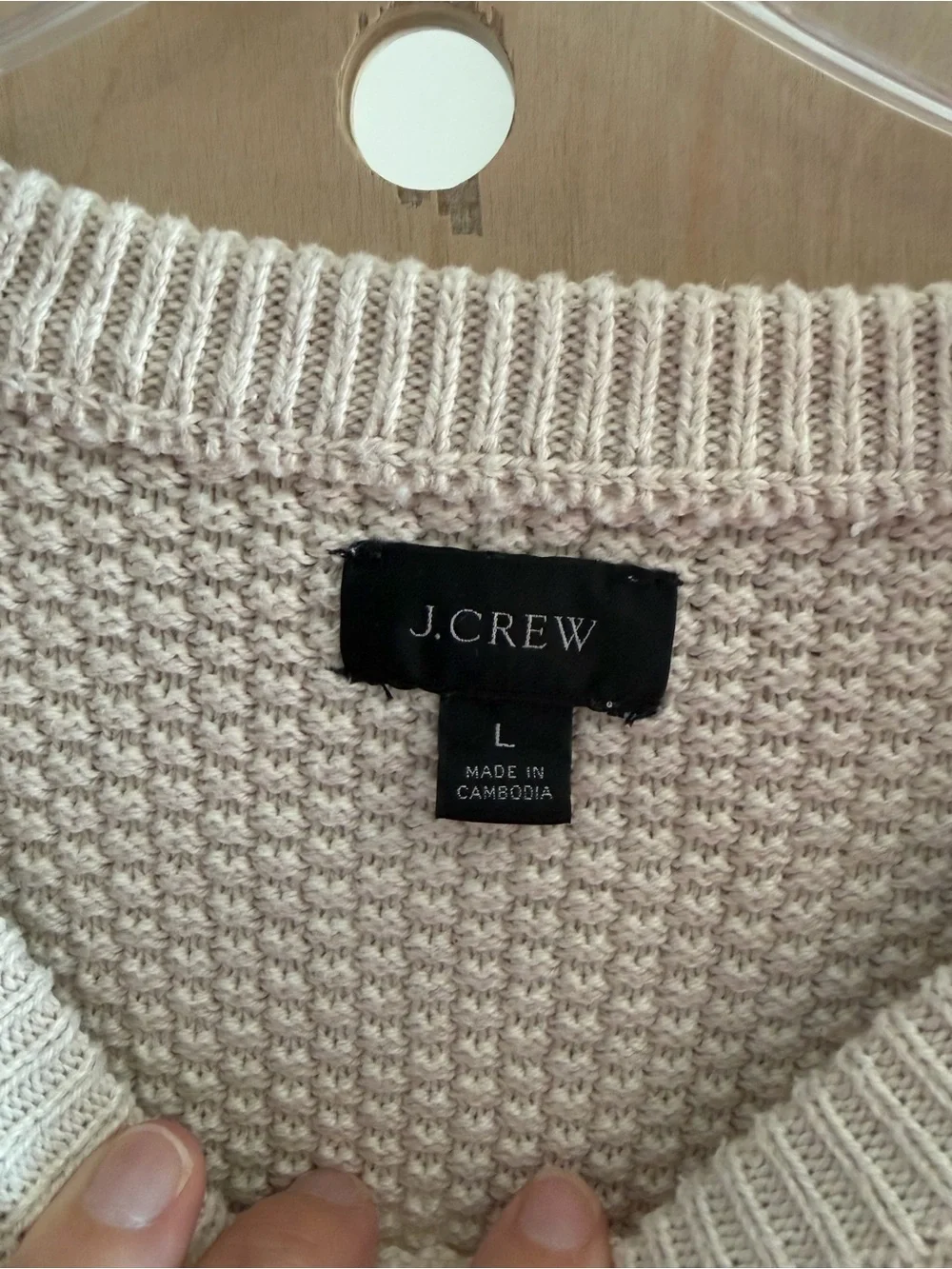 J.Crew Men's Cotton Sweater in Checker Stitch (Style AR510) Large